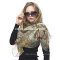 PK17ST185 Thin woolen world map printing scarf